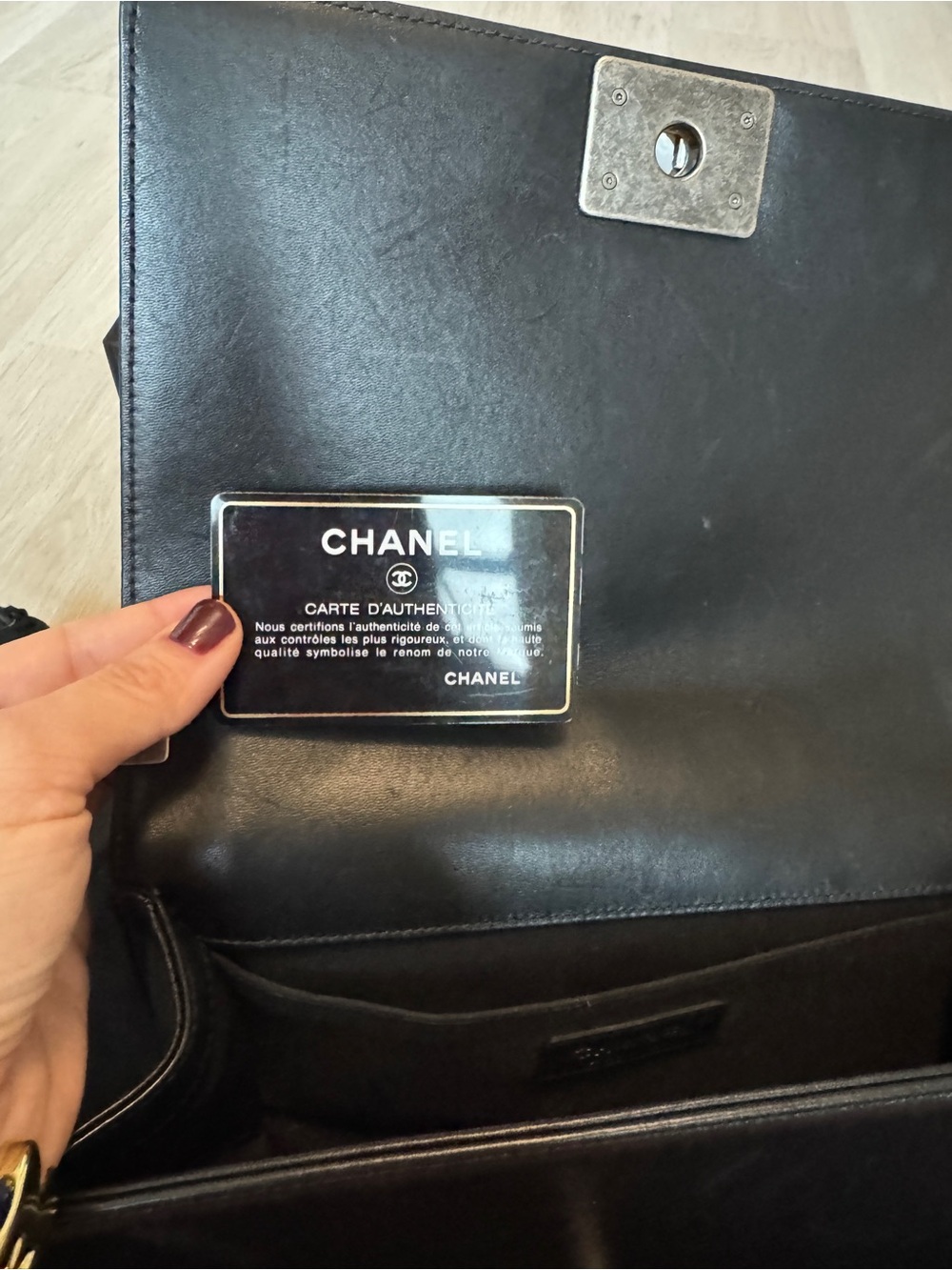 CHANEL Black Quilted Boy Shoulder Bag with Silver Hardware - Picture 9 of 14